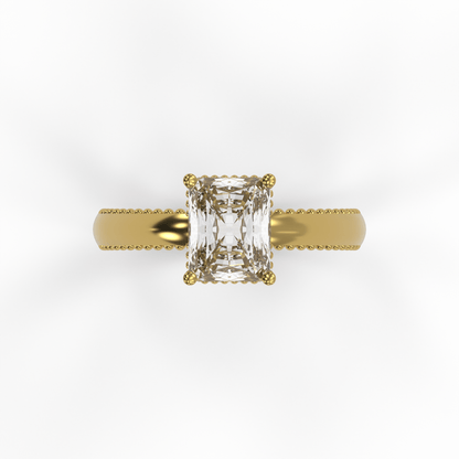 DORA 2ct Labor Diamant Radiant Verlobungsring, 14K Gold