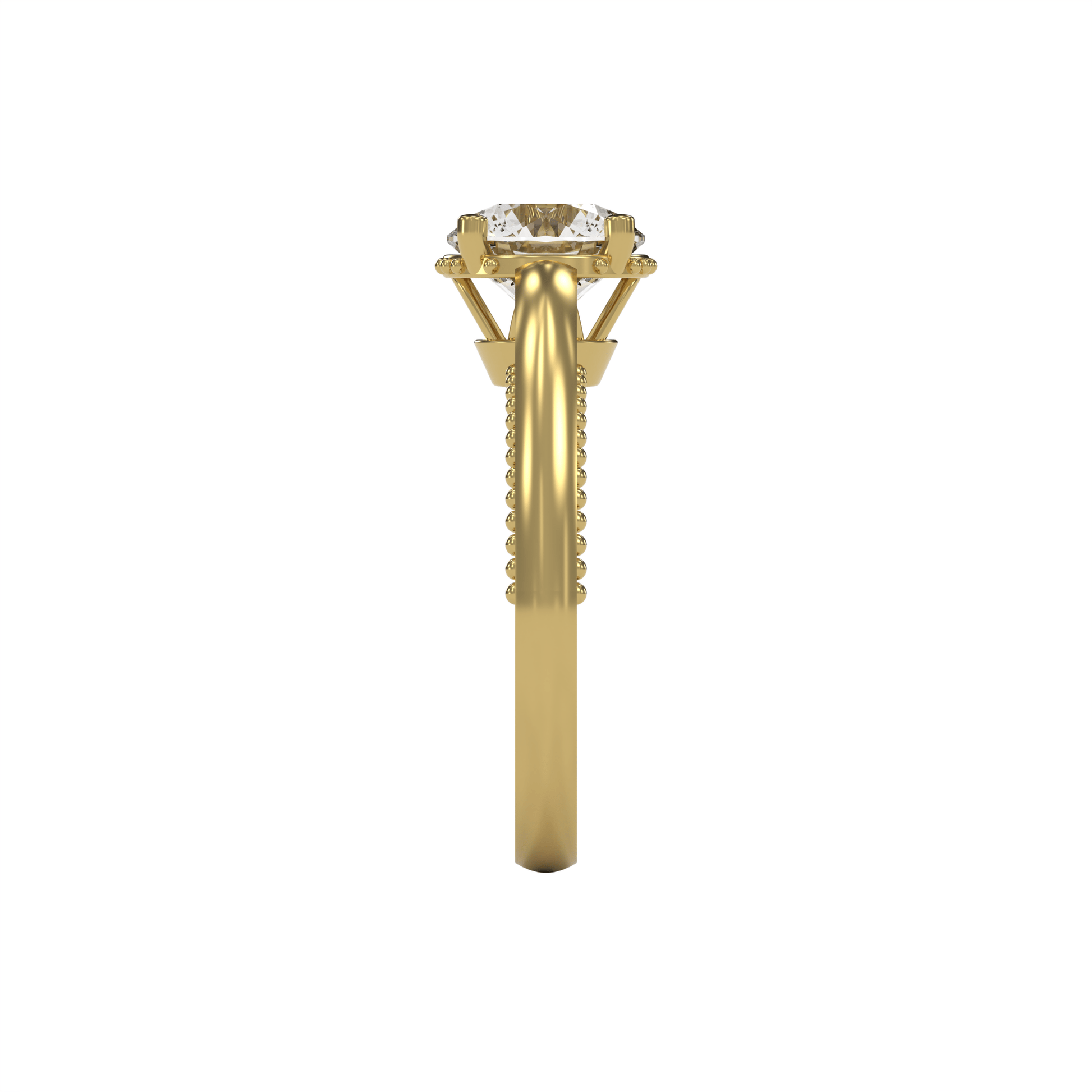 DORA 2ct Labor Diamant Rund Verlobungsring, 14K Gold