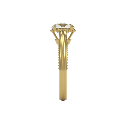 DORA 2ct Labor Diamant Rund Verlobungsring, 14K Gold
