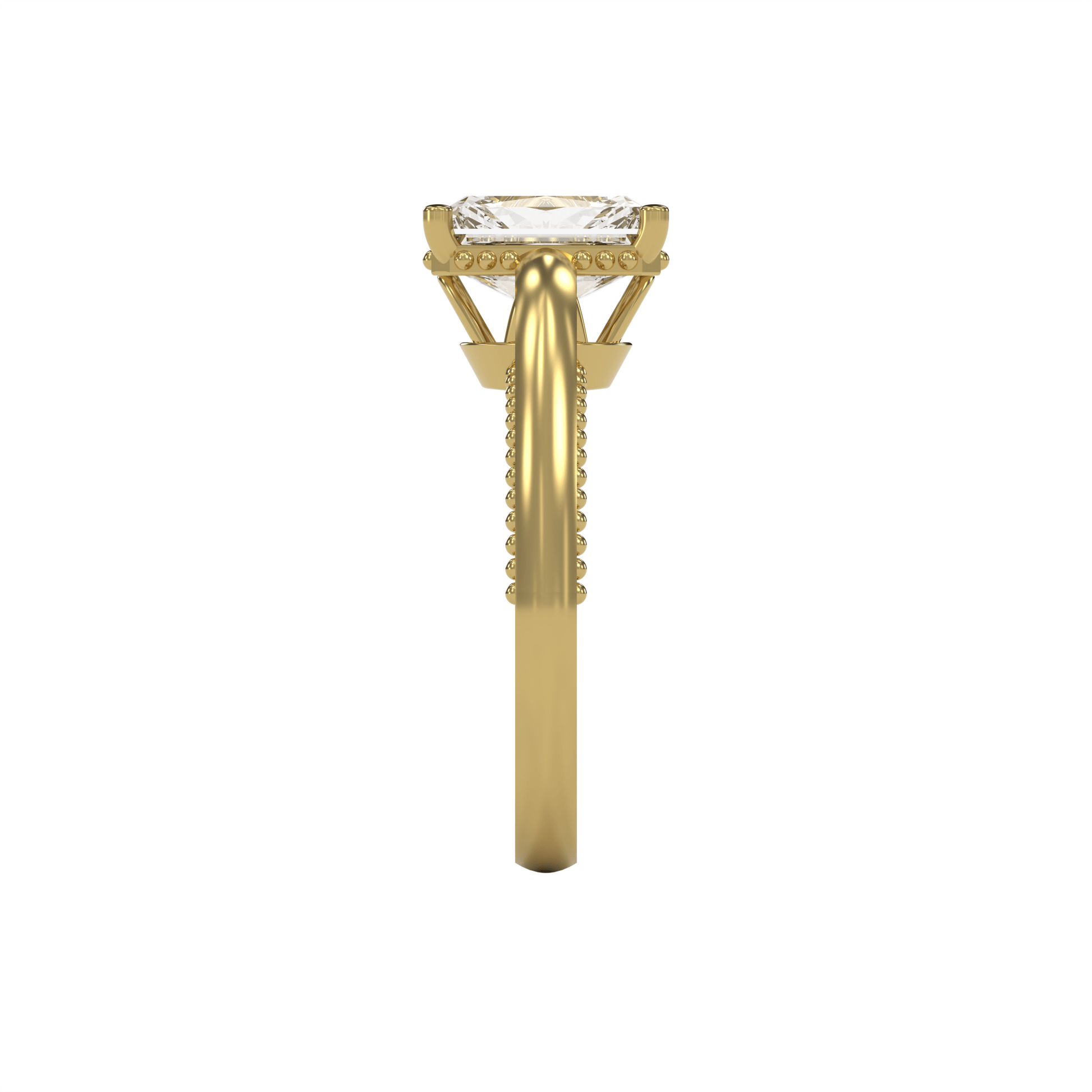 DORA 3ct Labor Diamant Radiant Verlobungsring, 14K Gold