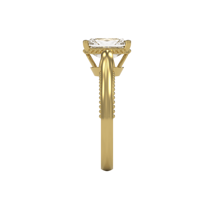 DORA 3ct Labor Diamant Radiant Verlobungsring, 14K Gold