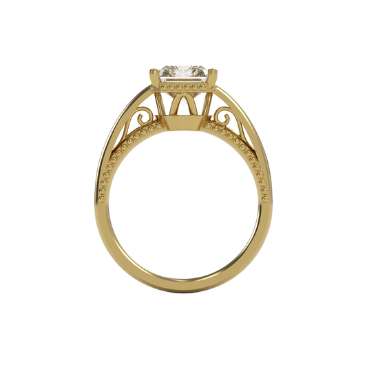 DORA 3ct Labor Diamant Radiant Verlobungsring, 14K Gold