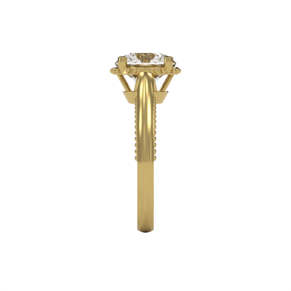 DORA 3ct Labor Diamant Rund Verlobungsring, 14K Gold