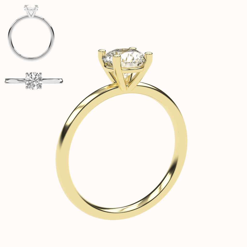 Elena - 1ct High Setting | 14K Gold | 1ct Brilliant