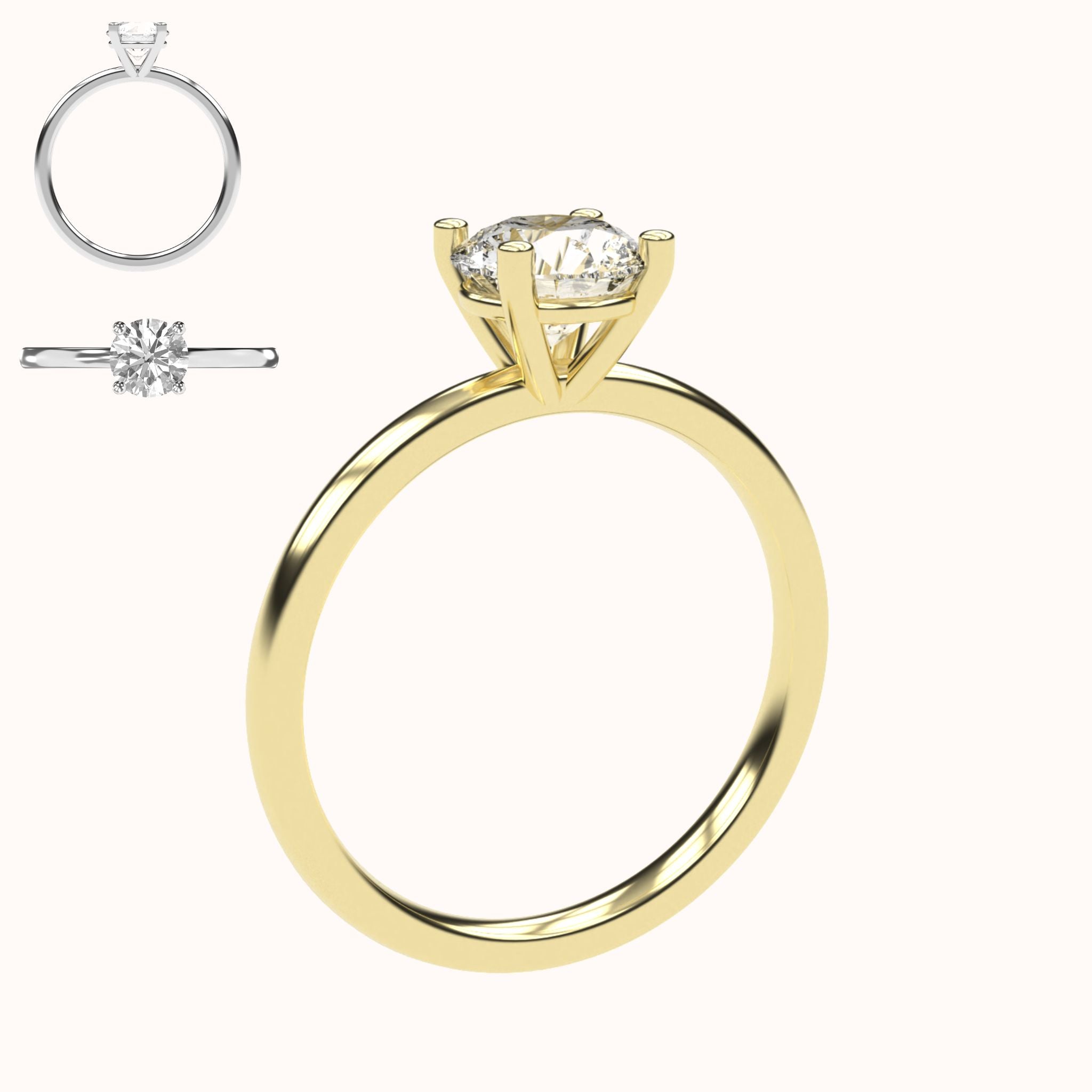 Elena – 1 Karat Hochfassung | 14 Karat Gold | 1 Karat Brillant