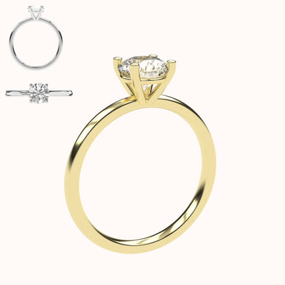 Elena - 1ct High Setting | 14K Gold | 1ct Brilliant Cut Cubic Zirconia