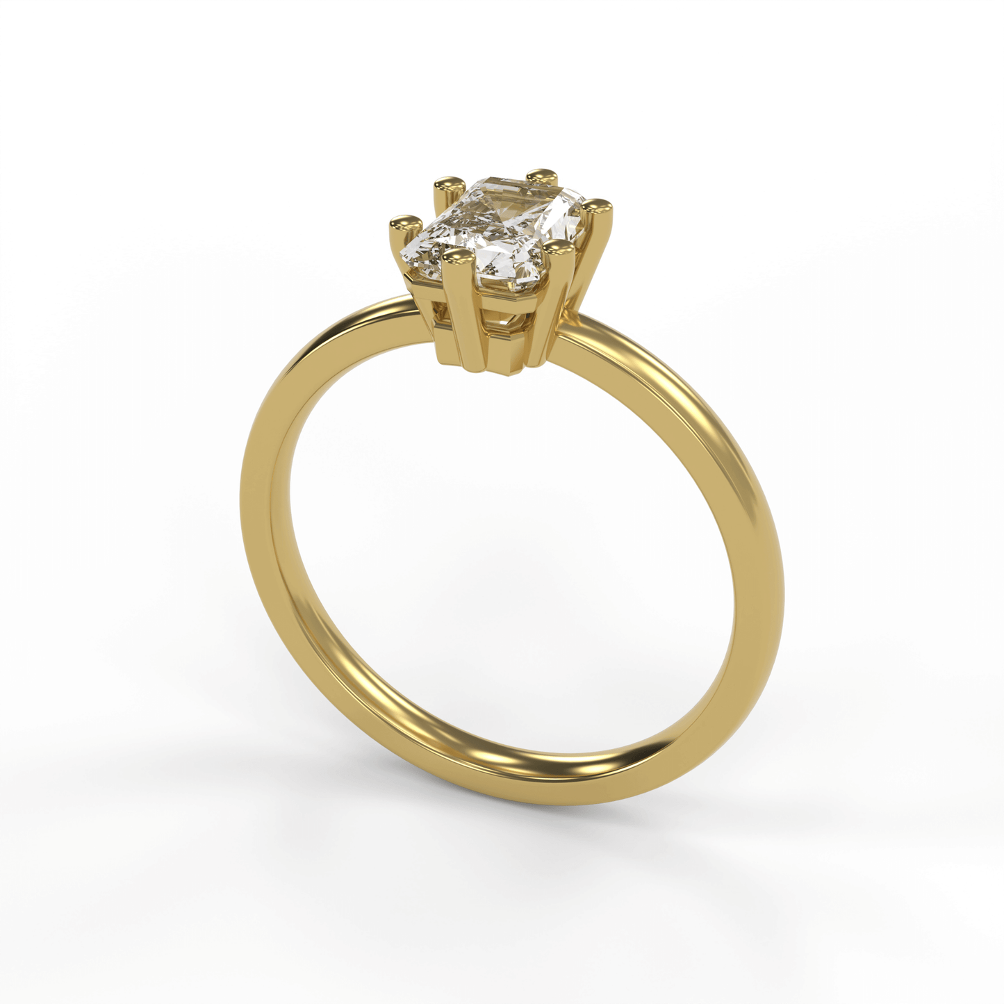 JANE 1ct Labor Diamant Radiant Verlobungsring, 14K Gold