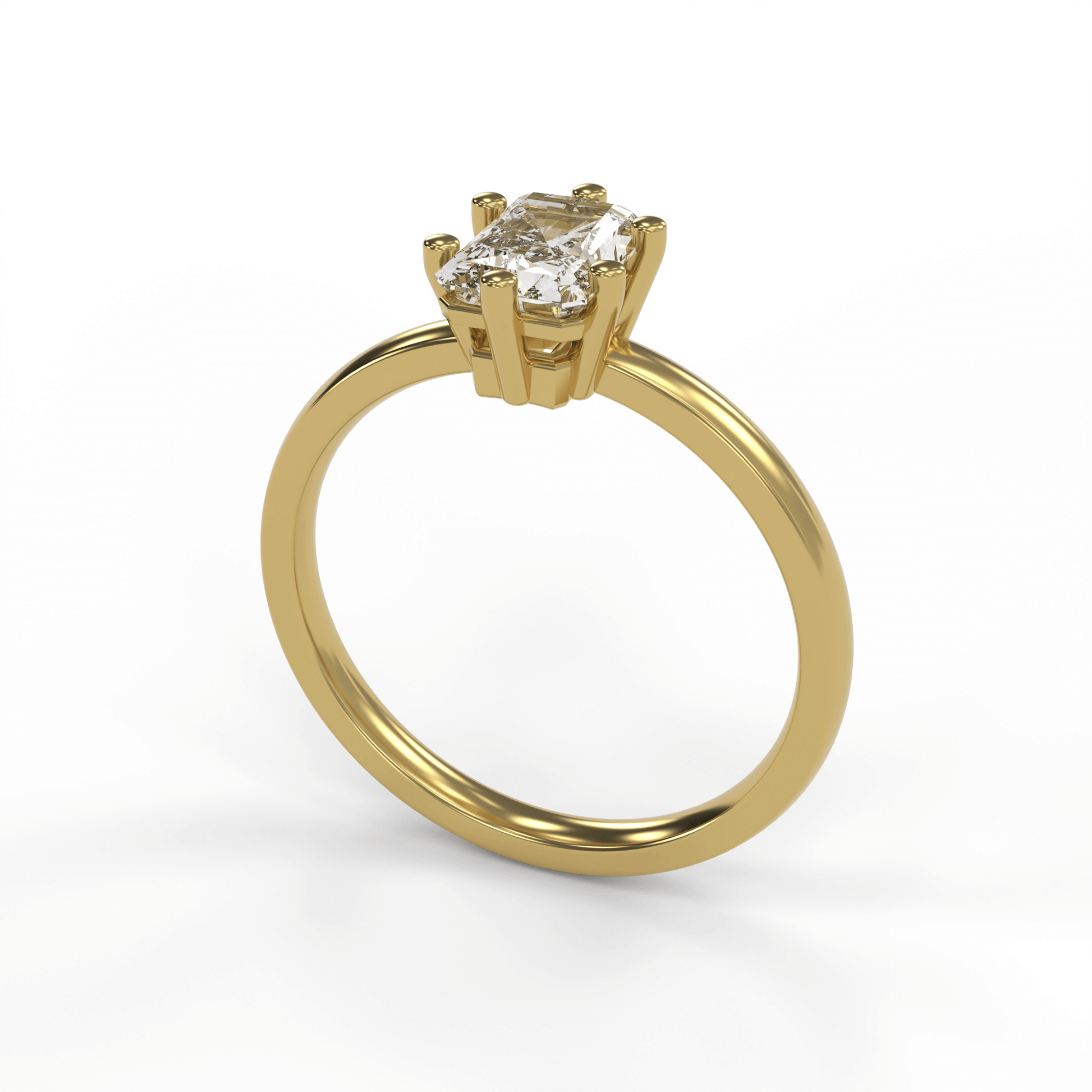 JANE 1ct Labor Diamant Radiant Verlobungsring, 14K Gold