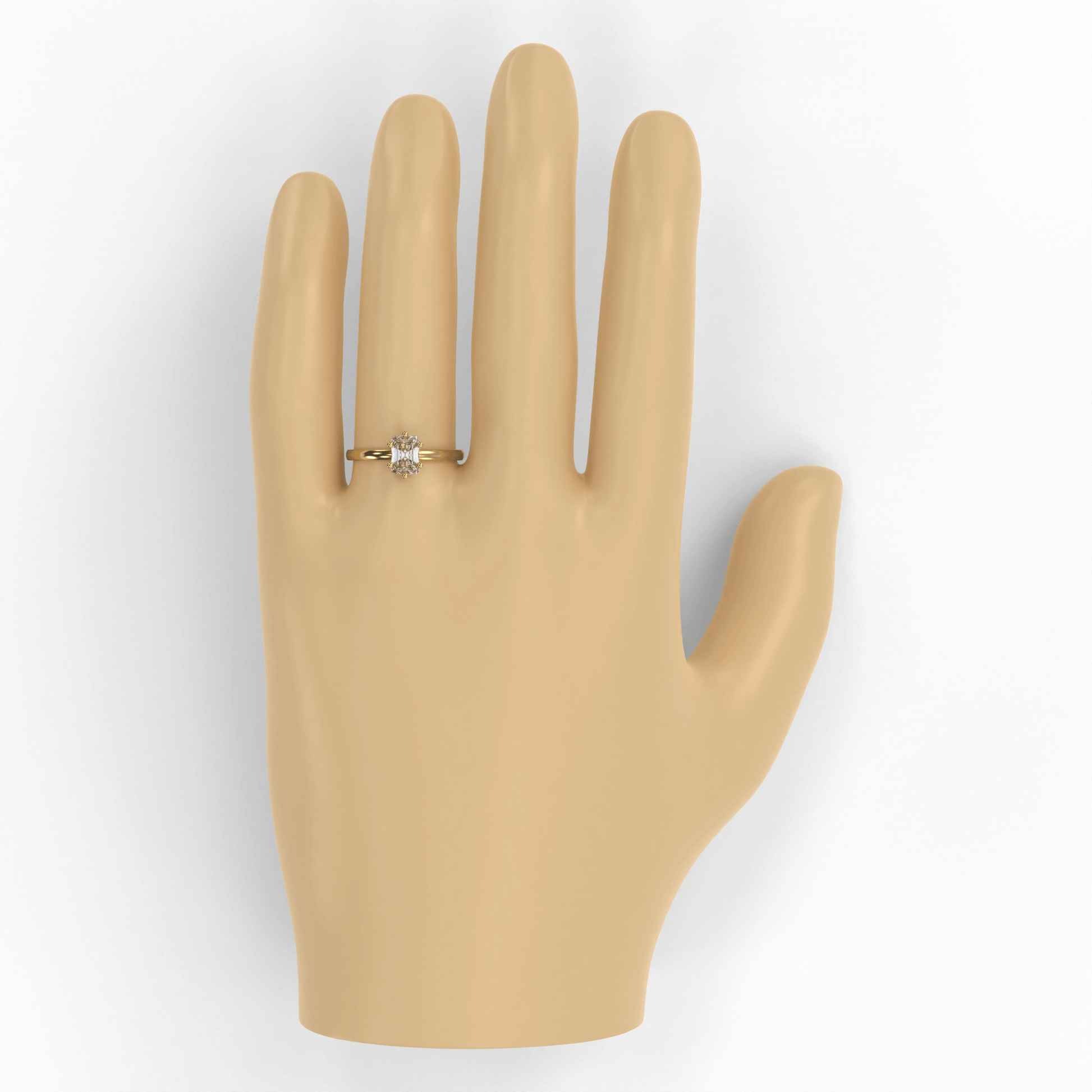 JANE 1ct Labor Diamant Radiant Verlobungsring, 14K Gold