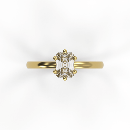 JANE 1ct Labor Diamant Radiant Verlobungsring, 14K Gold