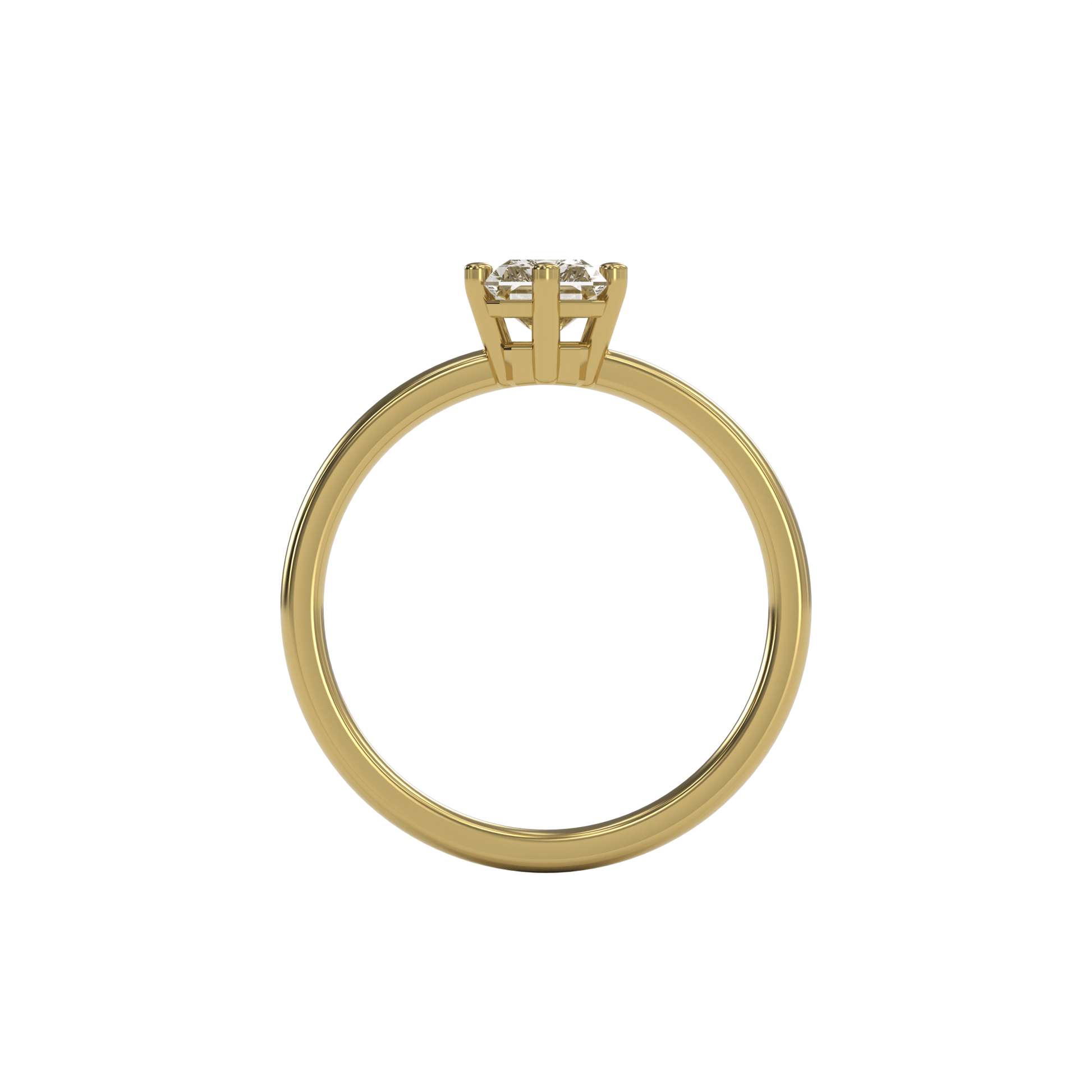 JANE 1ct Labor Diamant Radiant Verlobungsring, 14K Gold