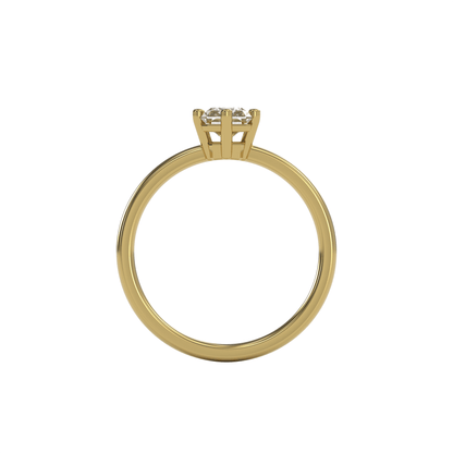 JANE 1ct Labor Diamant Radiant Verlobungsring, 14K Gold
