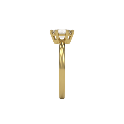JANE 1ct Labor Diamant Radiant Verlobungsring, 14K Gold