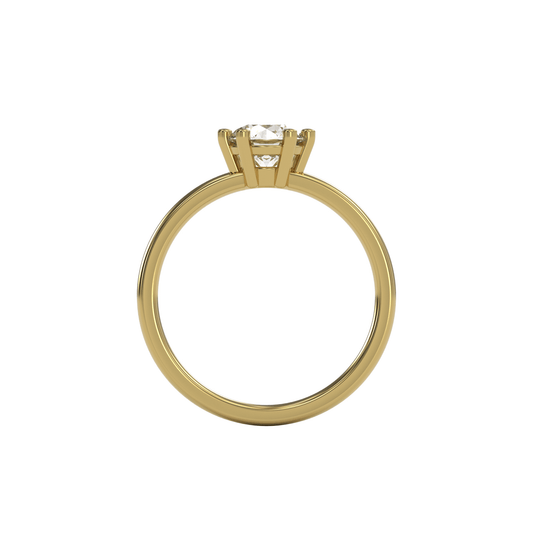 JANE 1ct Labor Diamant Rund Verlobungsring, 14K Gold