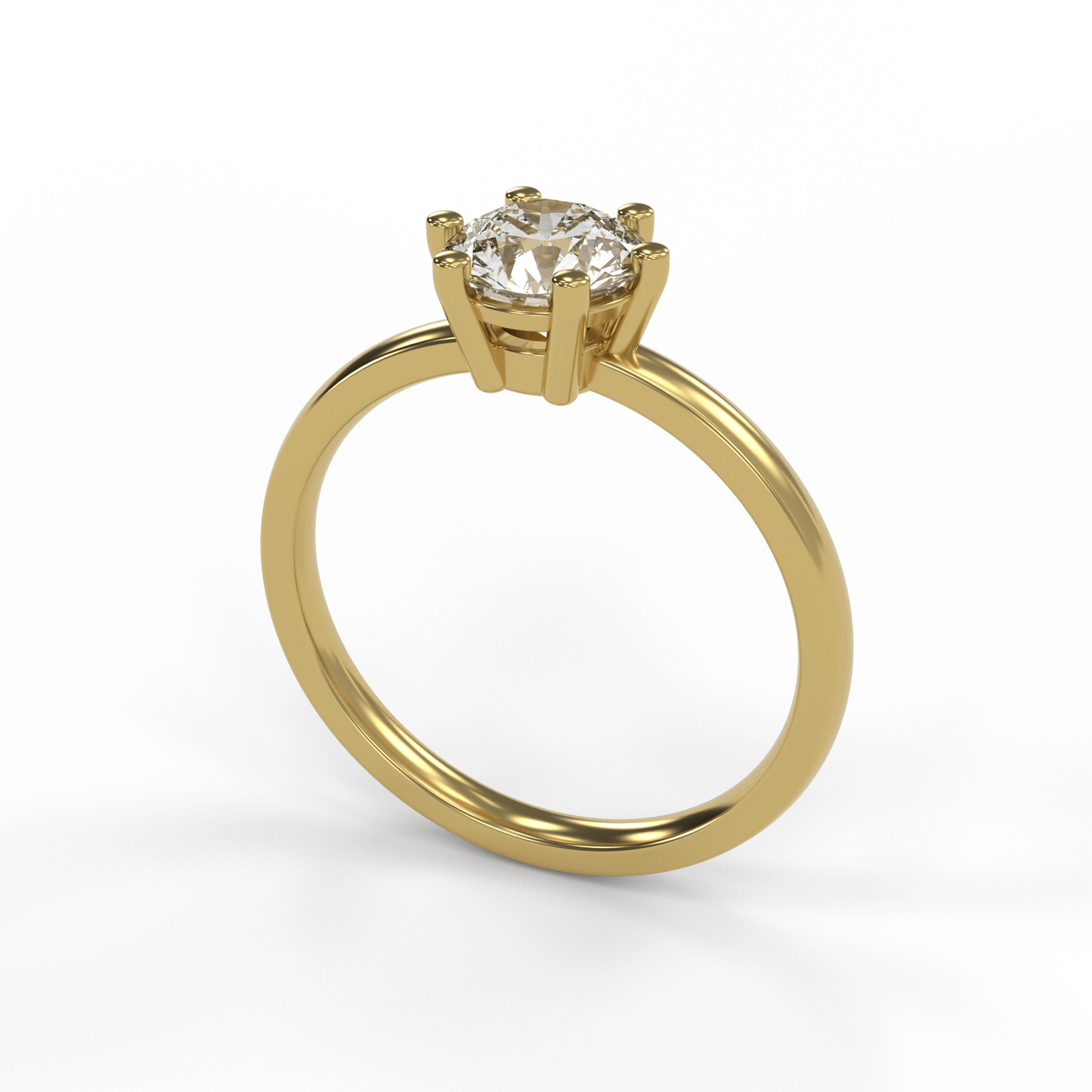 JANE 1ct Labor Diamant Rund Verlobungsring, 14K Gold