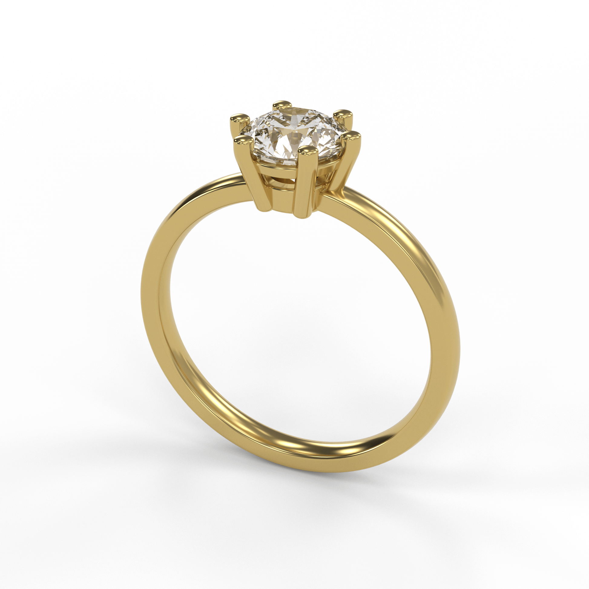 JANE 1ct Labor Diamant Rund Verlobungsring, 14K Gold
