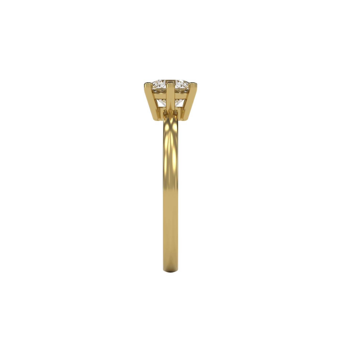 JANE 1ct Labor Diamant Rund Verlobungsring, 14K Gold