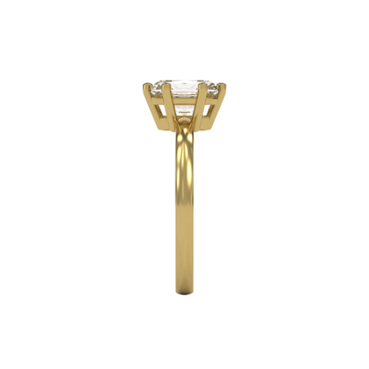 JANE 2ct Labor Diamant Radiant Verlobungsring, 14K Gold