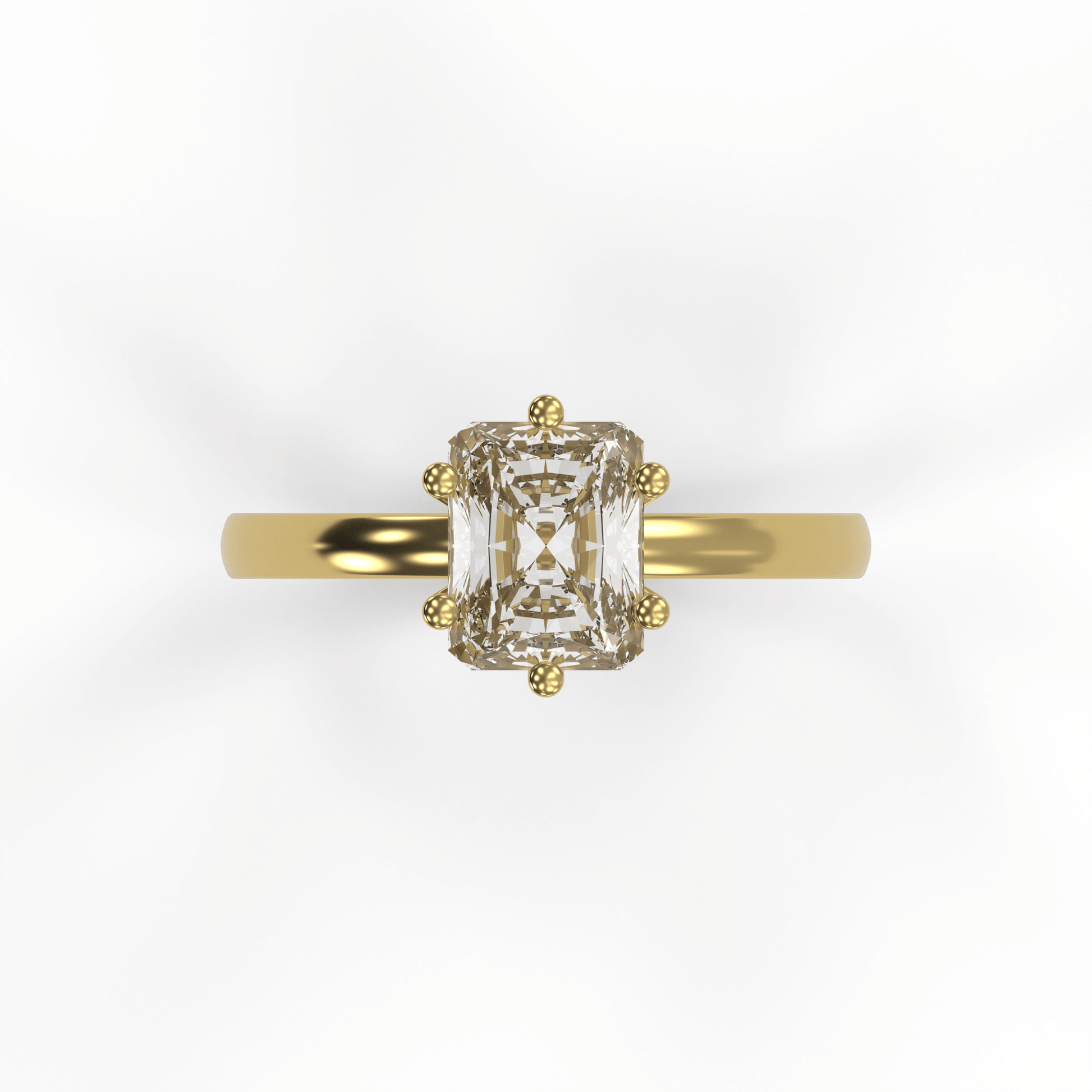 JANE 2ct Labor Diamant Radiant Verlobungsring, 14K Gold