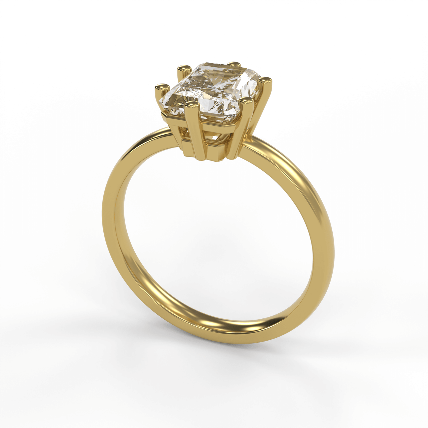 JANE 2ct Labor Diamant Radiant Verlobungsring, 14K Gold