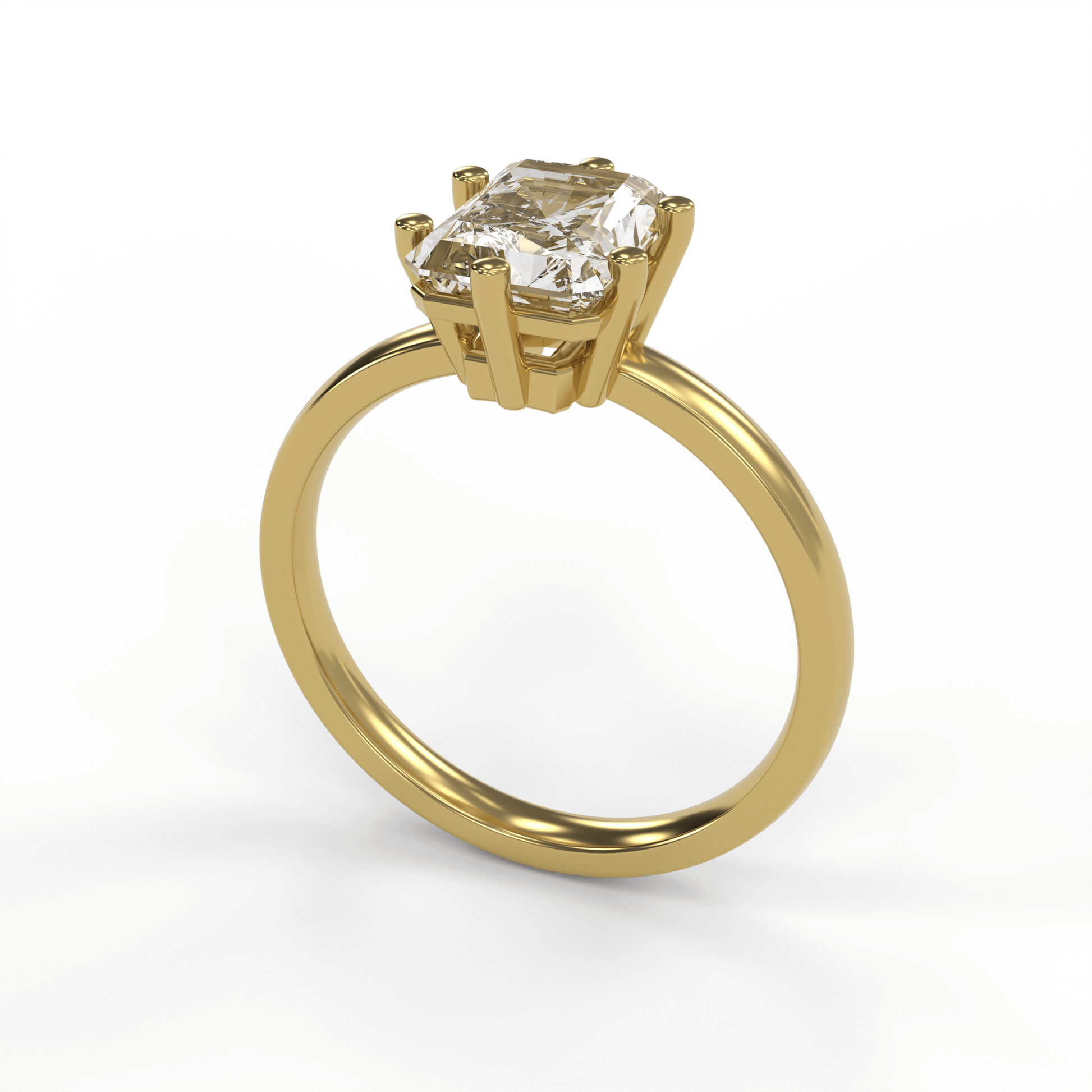 JANE 2ct Labor Diamant Radiant Verlobungsring, 14K Gold