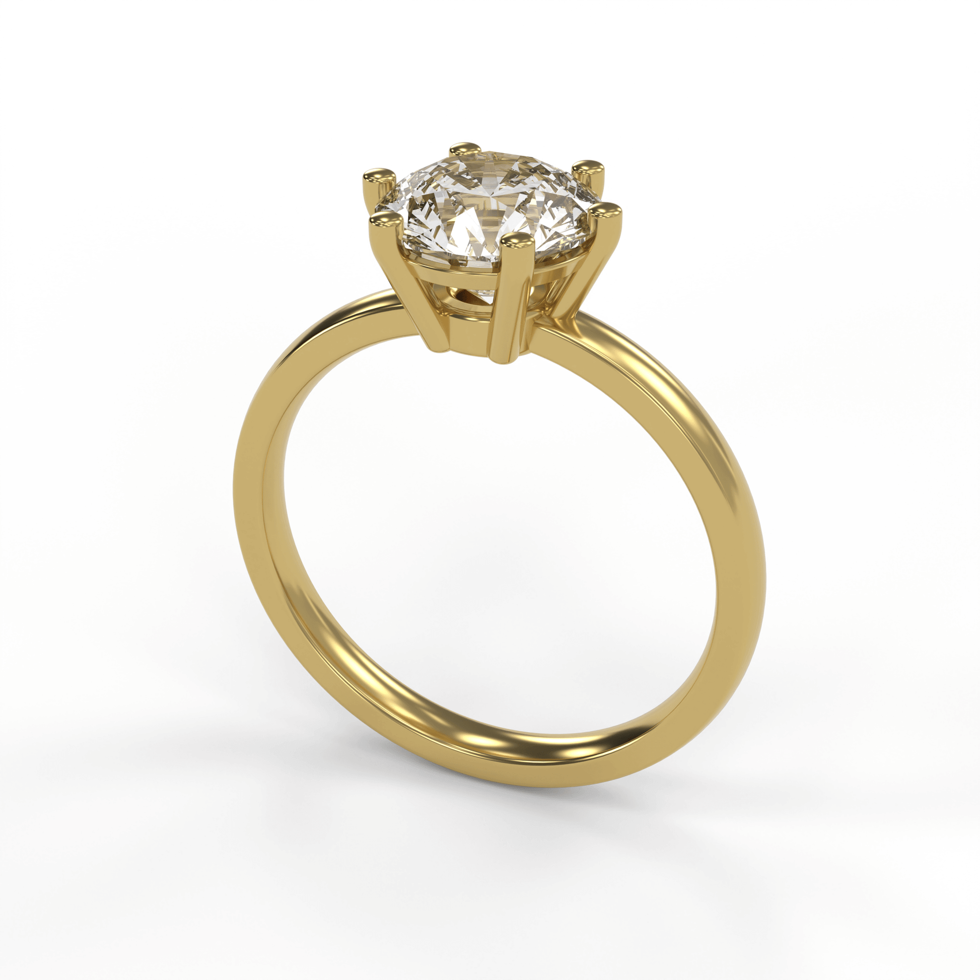 JANE 2ct Labor Diamant Rund Verlobungsring, 14K Gold