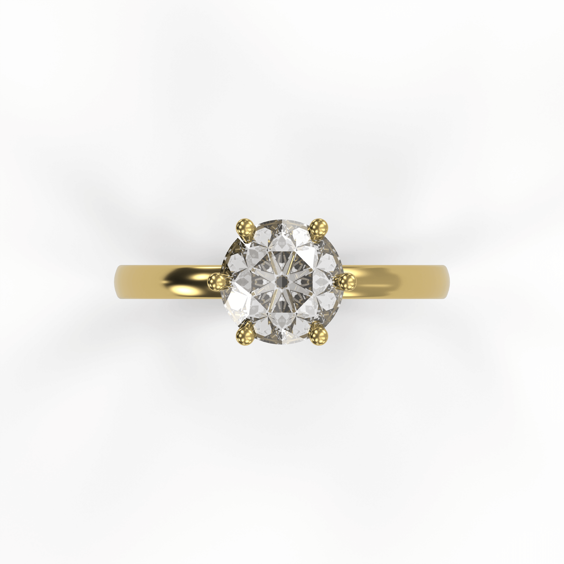 JANE 2ct Labor Diamant Rund Verlobungsring, 14K Gold