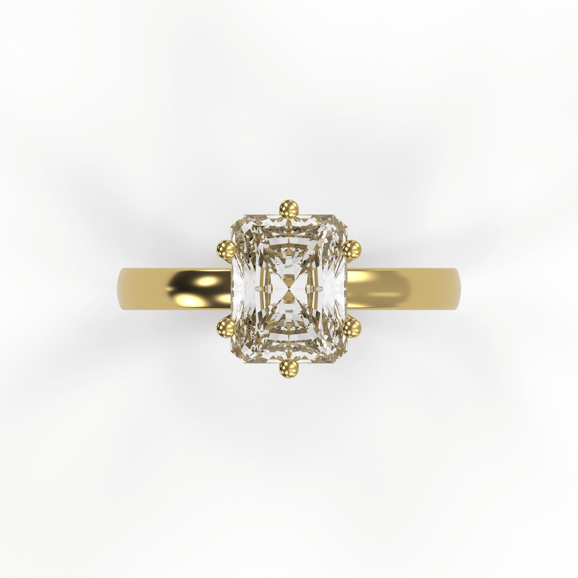 JANE 3ct Labor Diamant Radiant Verlobungsring, 14K Gold
