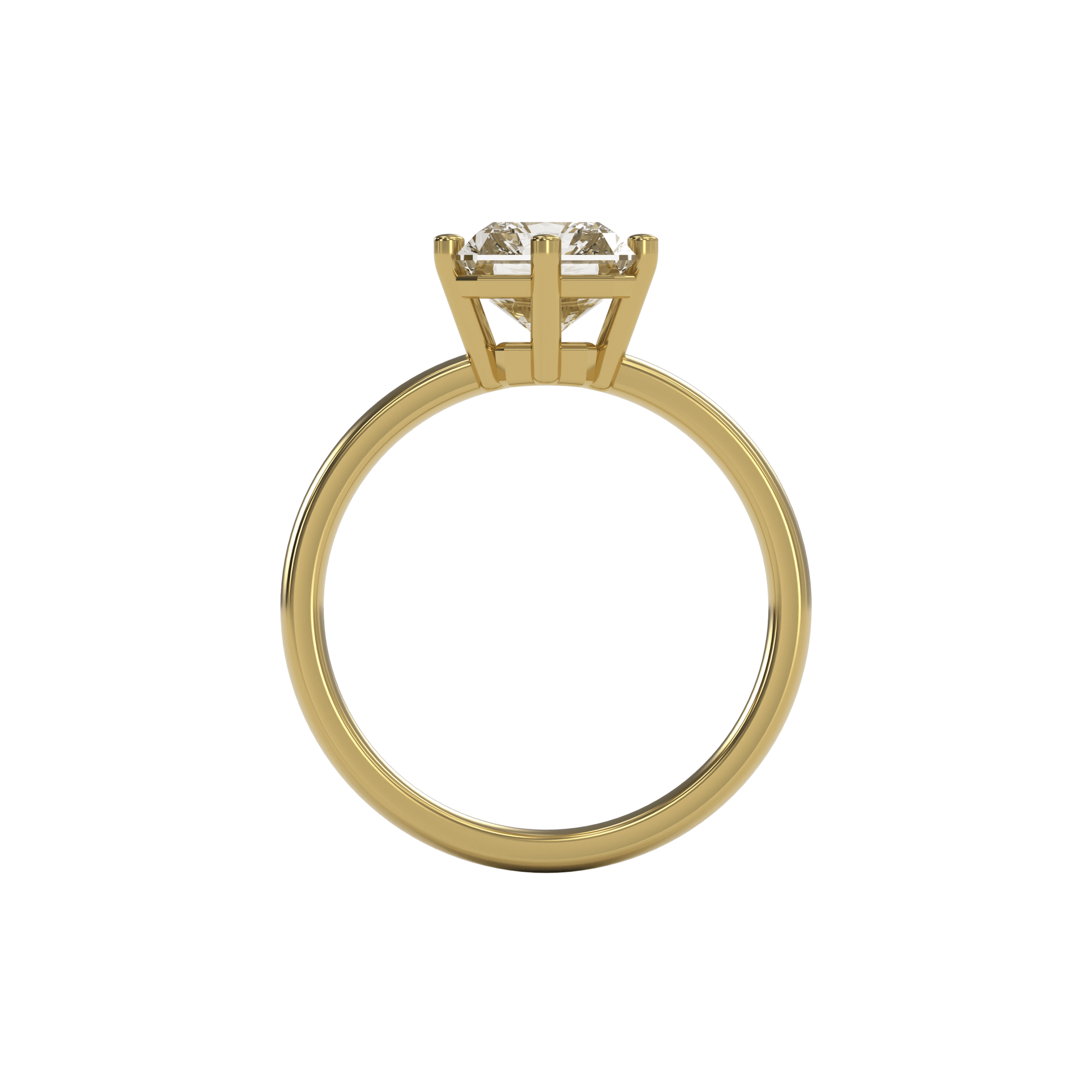 JANE 3ct Labor Diamant Radiant Verlobungsring, 14K Gold