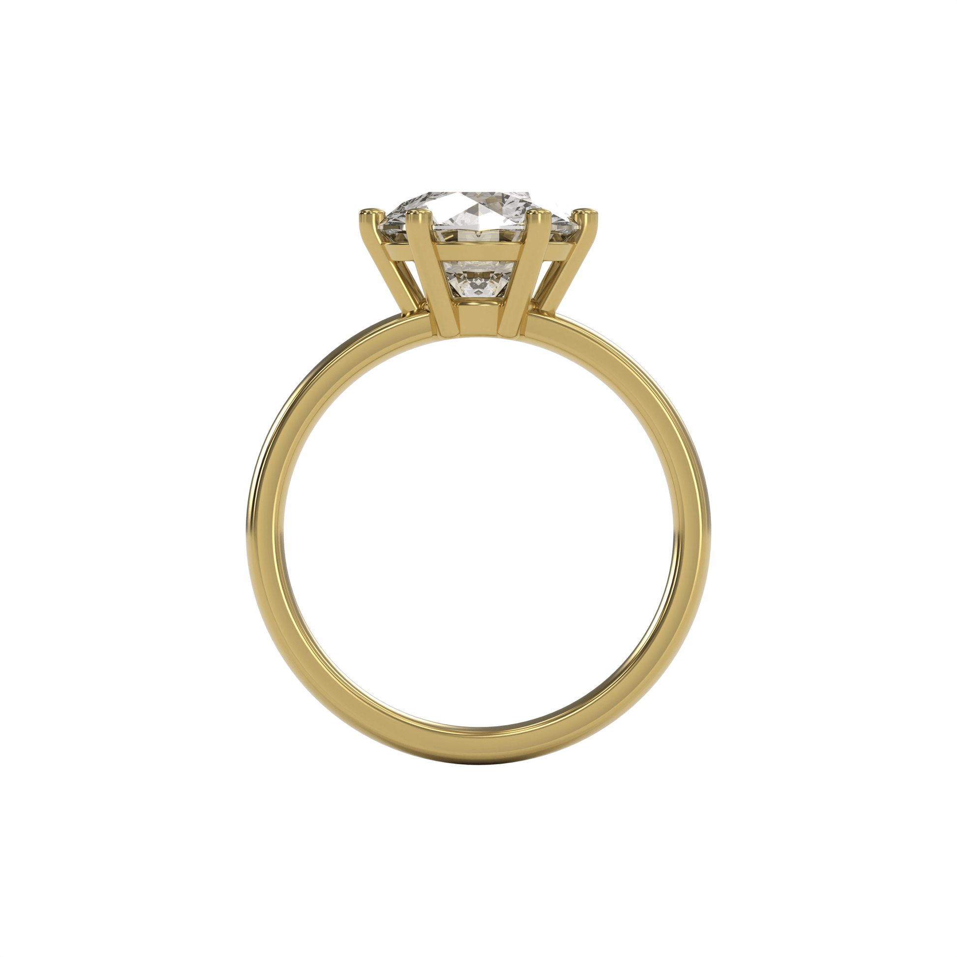 JANE 3ct Labor Diamant Rund Verlobungsring, 14K Gold
