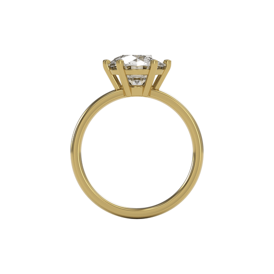 JANE 3ct Labor Diamant Rund Verlobungsring, 14K Gold