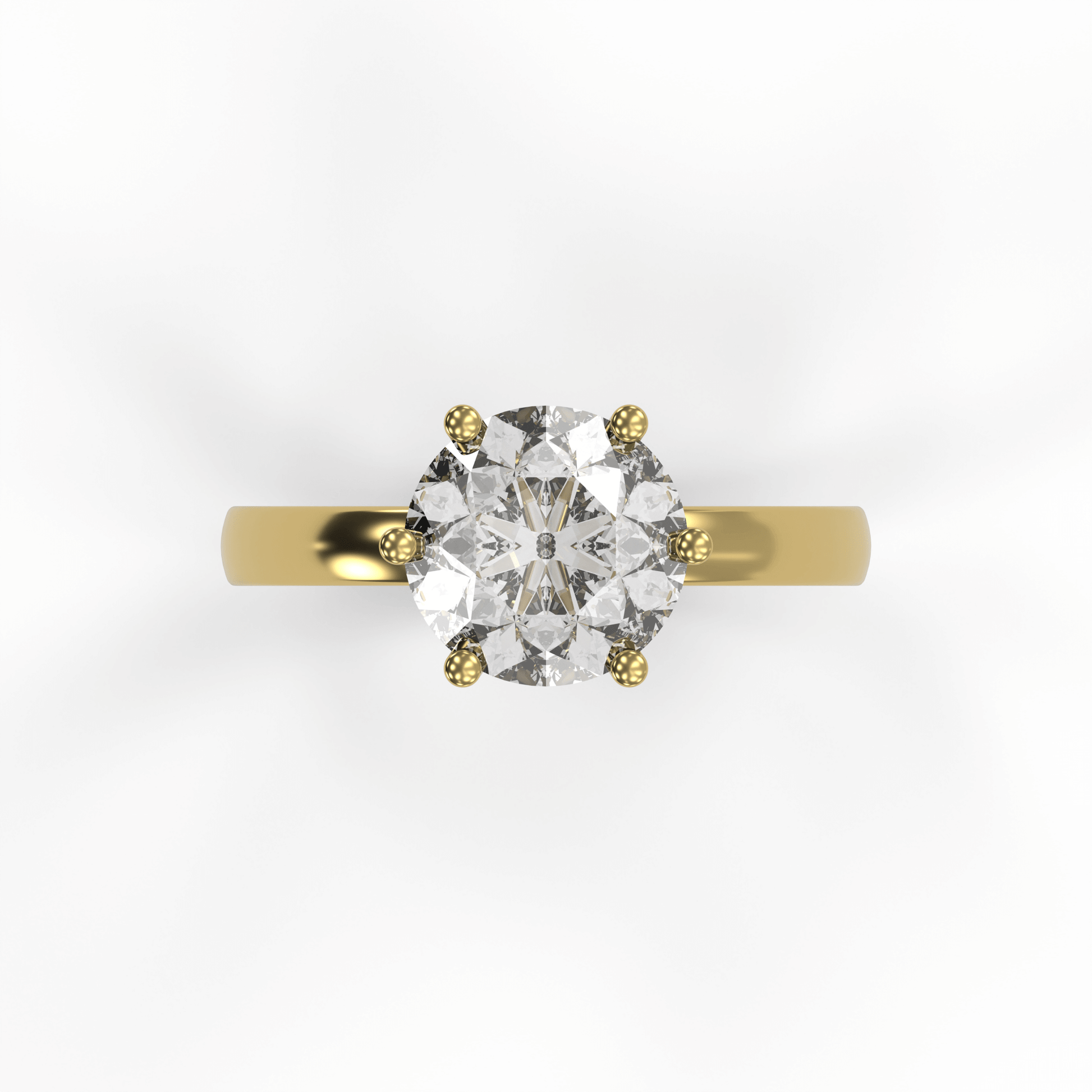 JANE 3ct Labor Diamant Rund Verlobungsring, 14K Gold