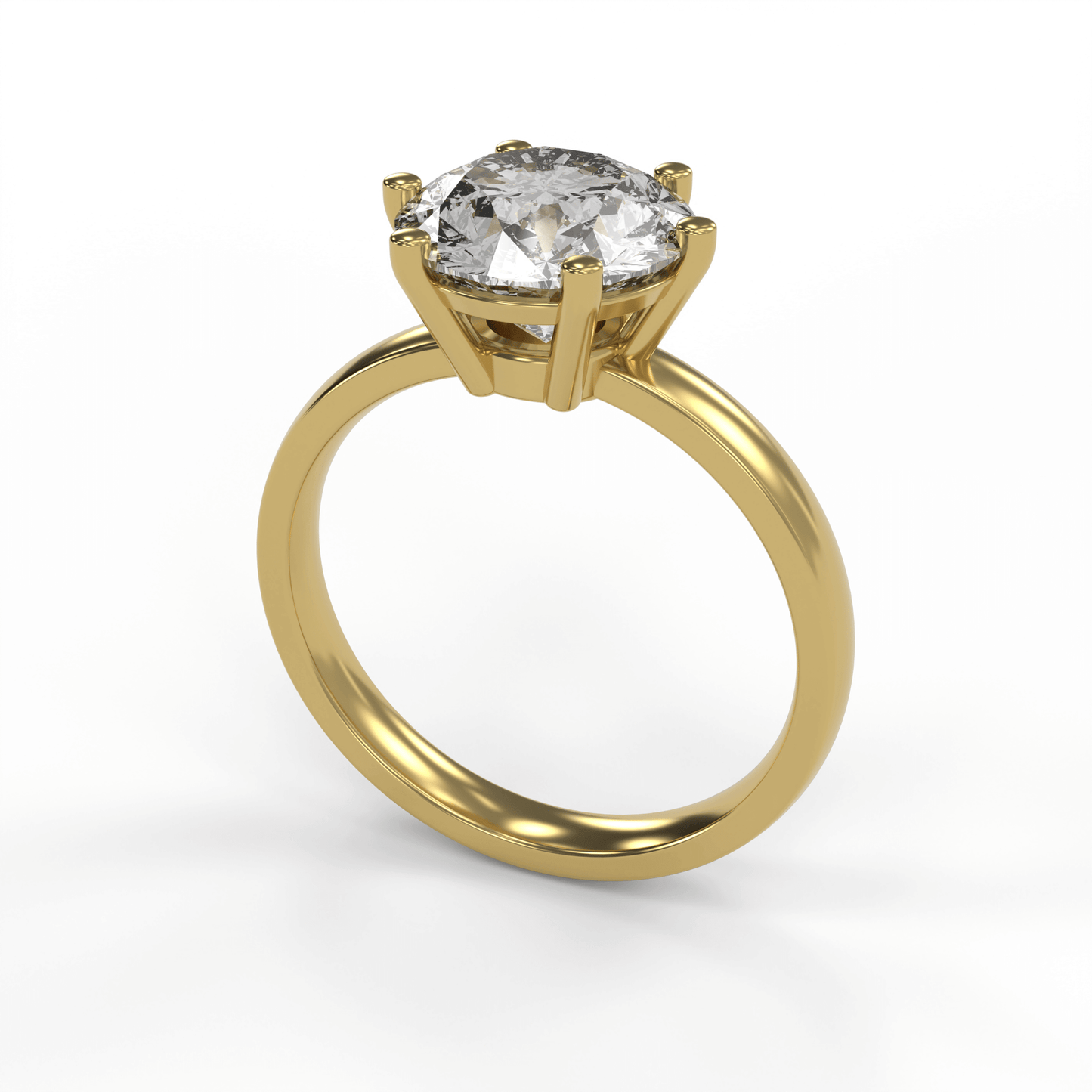 JANE 3ct Labor Diamant Rund Verlobungsring, 14K Gold