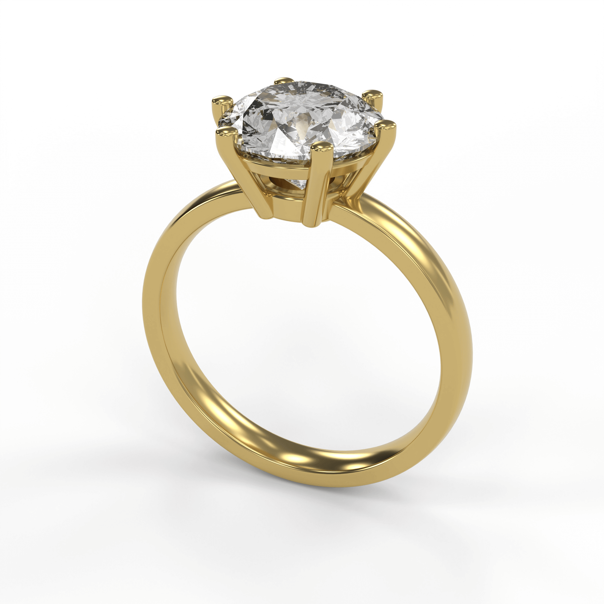 JANE 3ct Labor Diamant Rund Verlobungsring, 14K Gold
