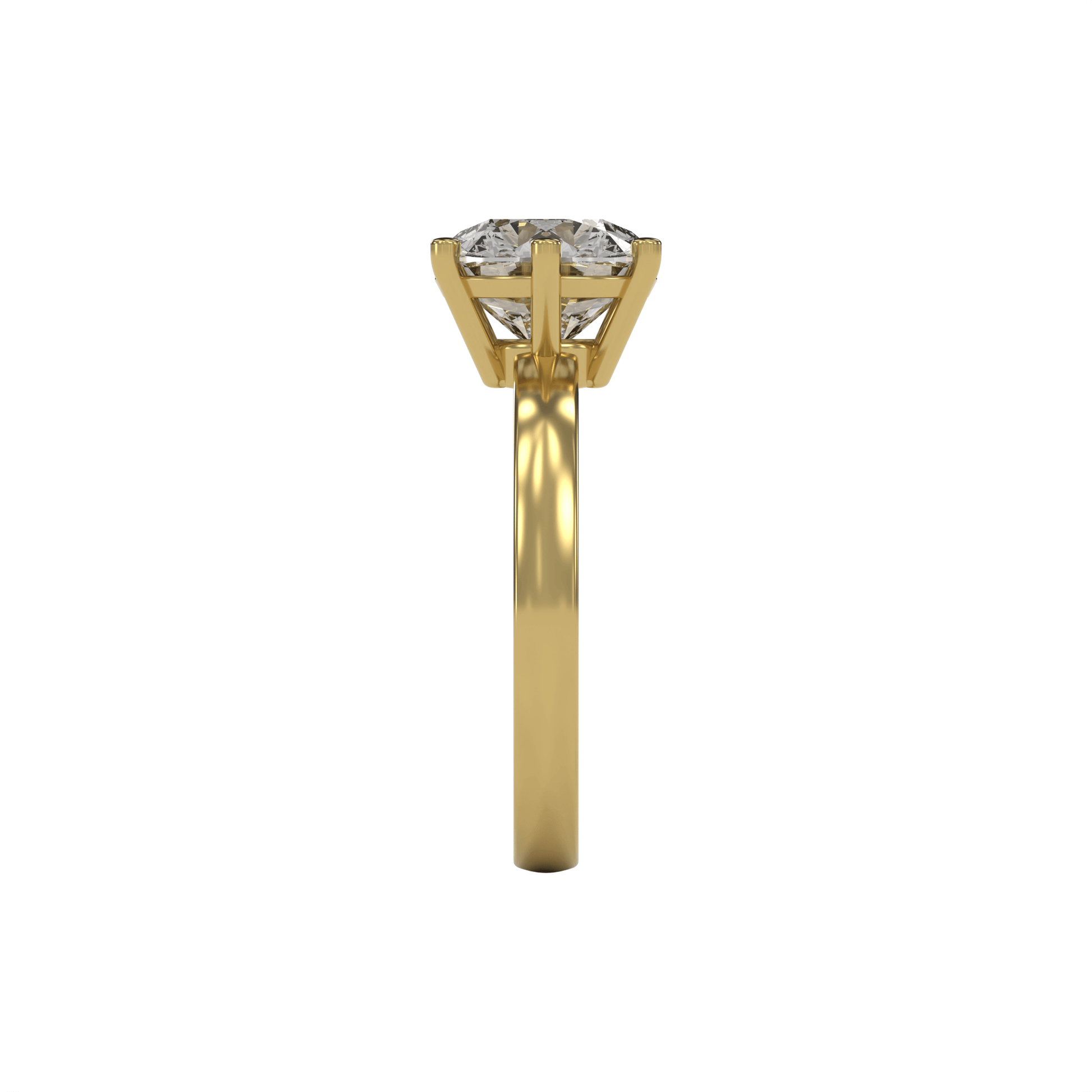 JANE 3ct Labor Diamant Rund Verlobungsring, 14K Gold