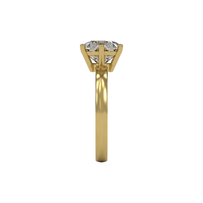 JANE 3ct Labor Diamant Rund Verlobungsring, 14K Gold