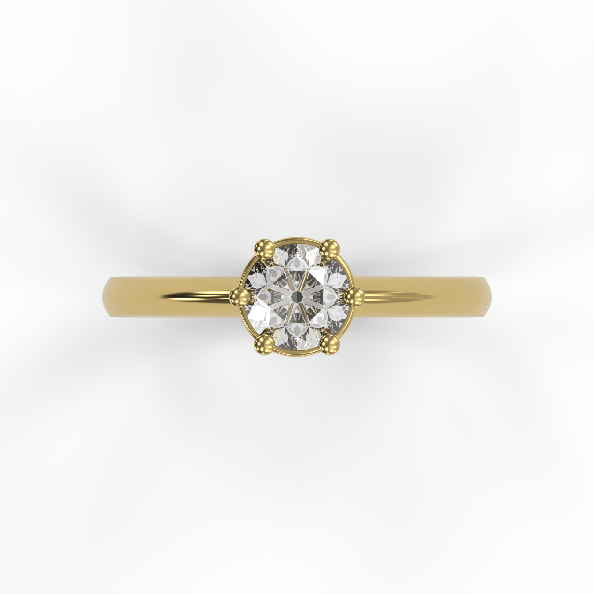 JULIA 1ct Labor Diamant Rund Verlobungsring, 14K Gold