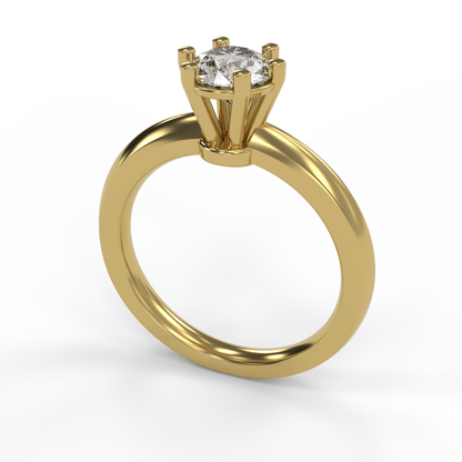 JULIA 1ct Labor Diamant Rund Verlobungsring, 14K Gold
