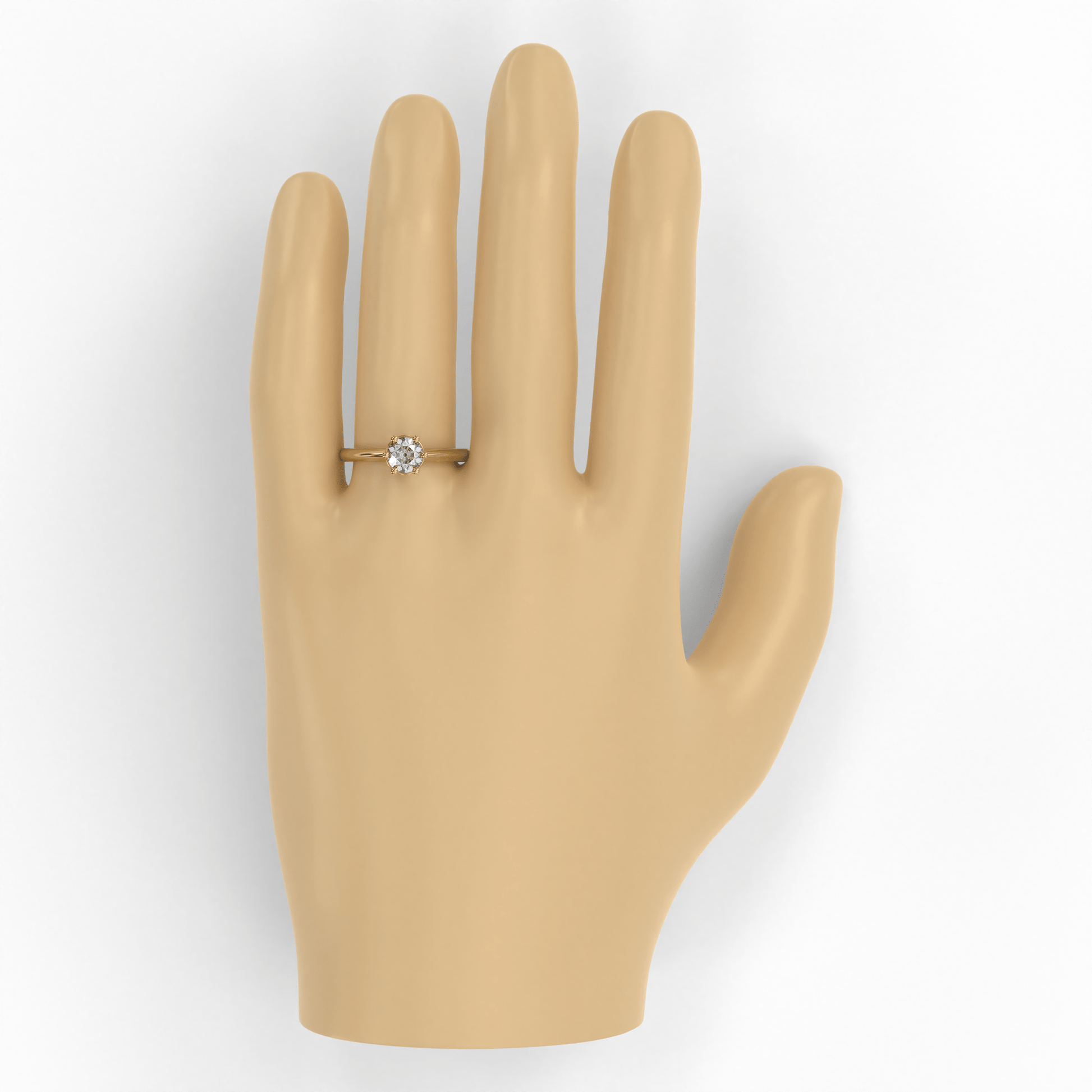 JULIA 1ct Labor Diamant Rund Verlobungsring, 14K Gold