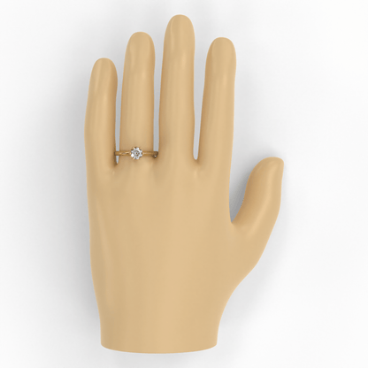 JULIA 1ct Labor Diamant Rund Verlobungsring, 14K Gold