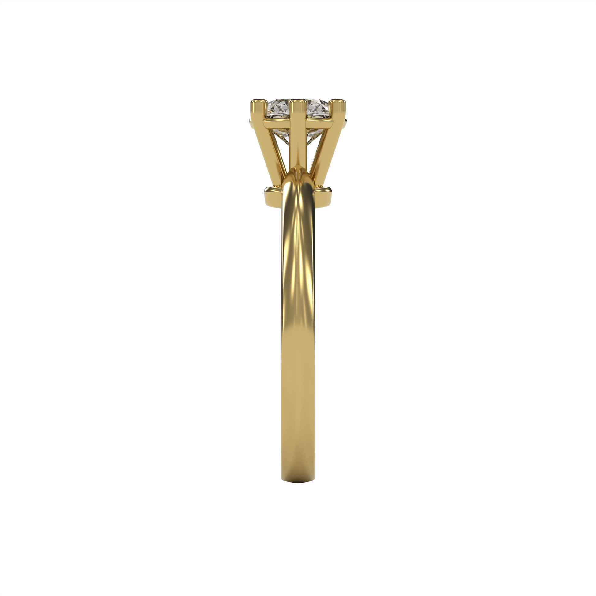 JULIA 1ct Labor Diamant Rund Verlobungsring, 14K Gold