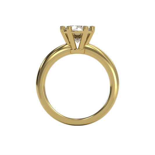 JULIA 2ct Labor Diamant Rund Verlobungsring, 14K Gold