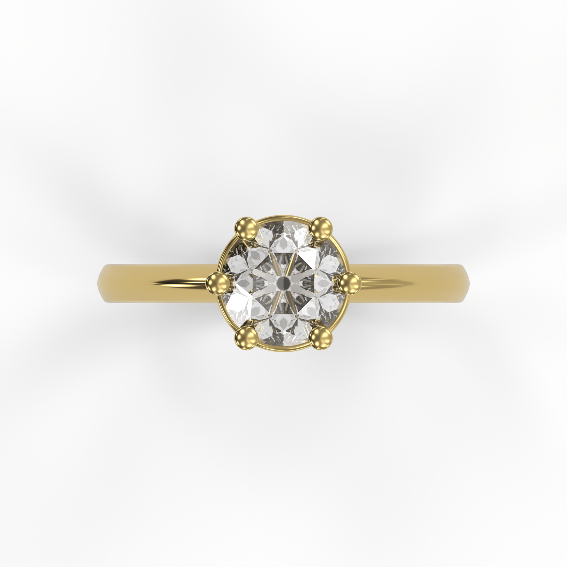 JULIA 2ct Labor Diamant Rund Verlobungsring, 14K Gold