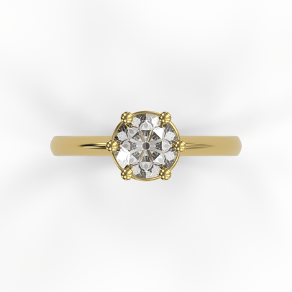 JULIA 2ct Labor Diamant Rund Verlobungsring, 14K Gold