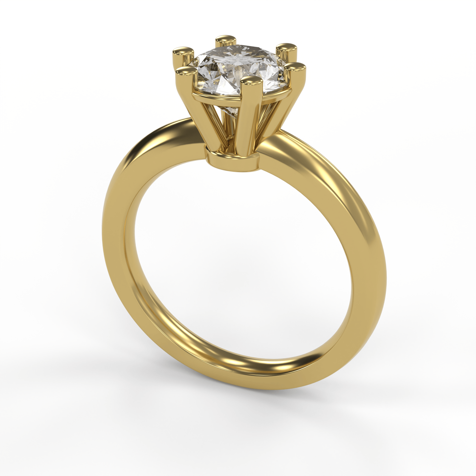 JULIA 2ct Labor Diamant Rund Verlobungsring, 14K Gold