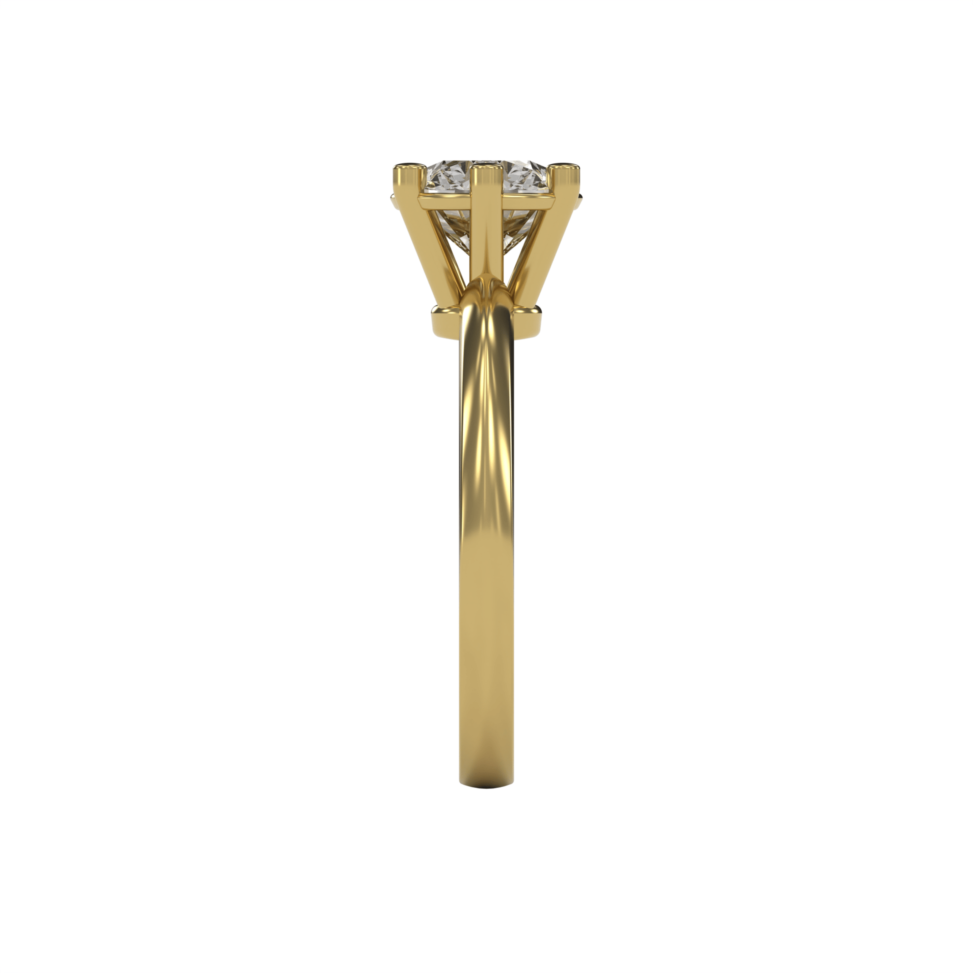 JULIA 2ct Labor Diamant Rund Verlobungsring, 14K Gold