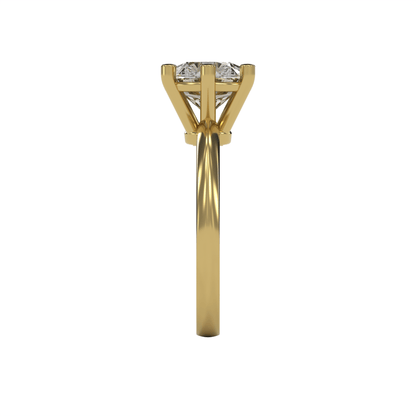 JULIA 3ct Labor Diamant Rund Verlobungsring, 14K Gold