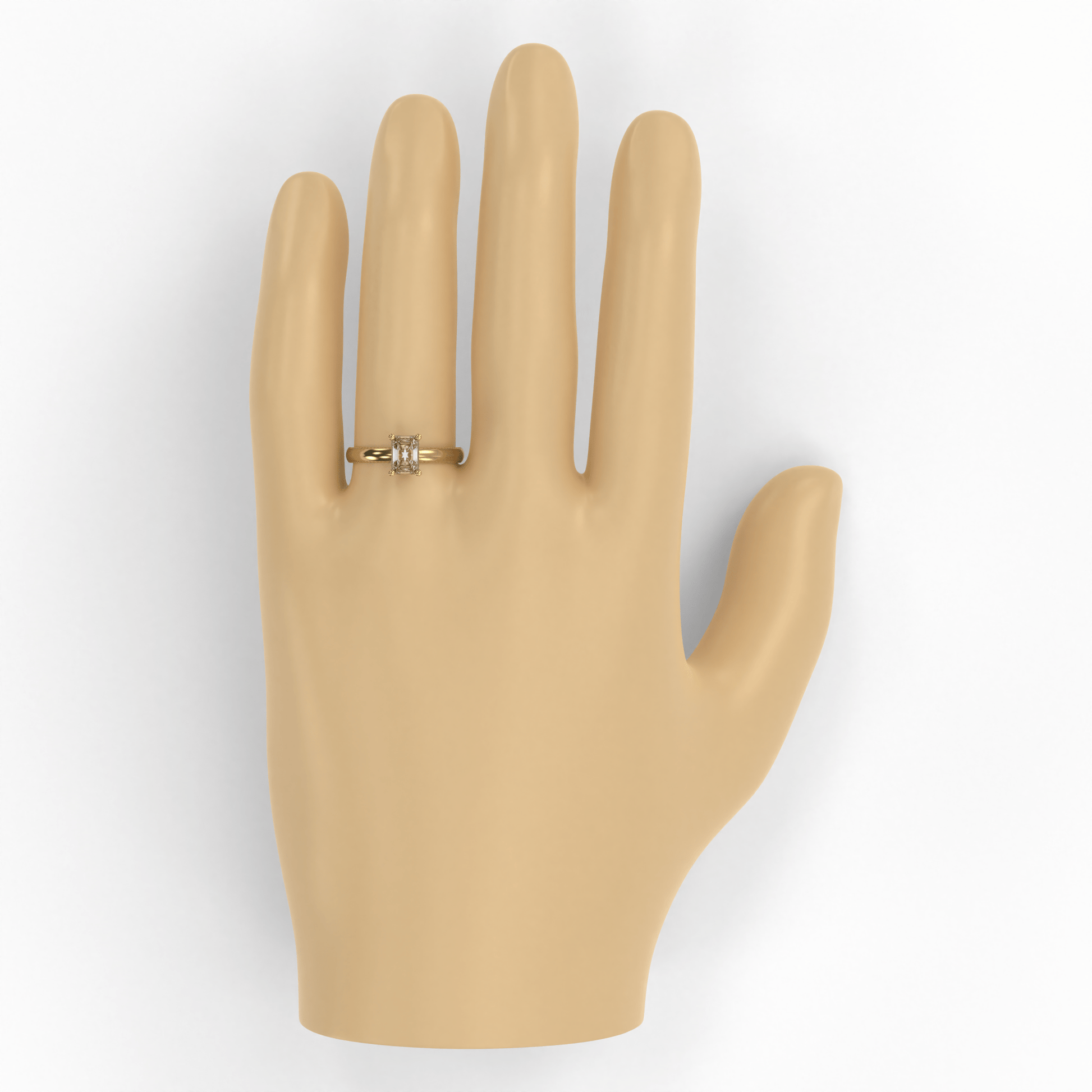 LISA 1ct Labor Diamant Radiant Verlobungsring , 14K Gold