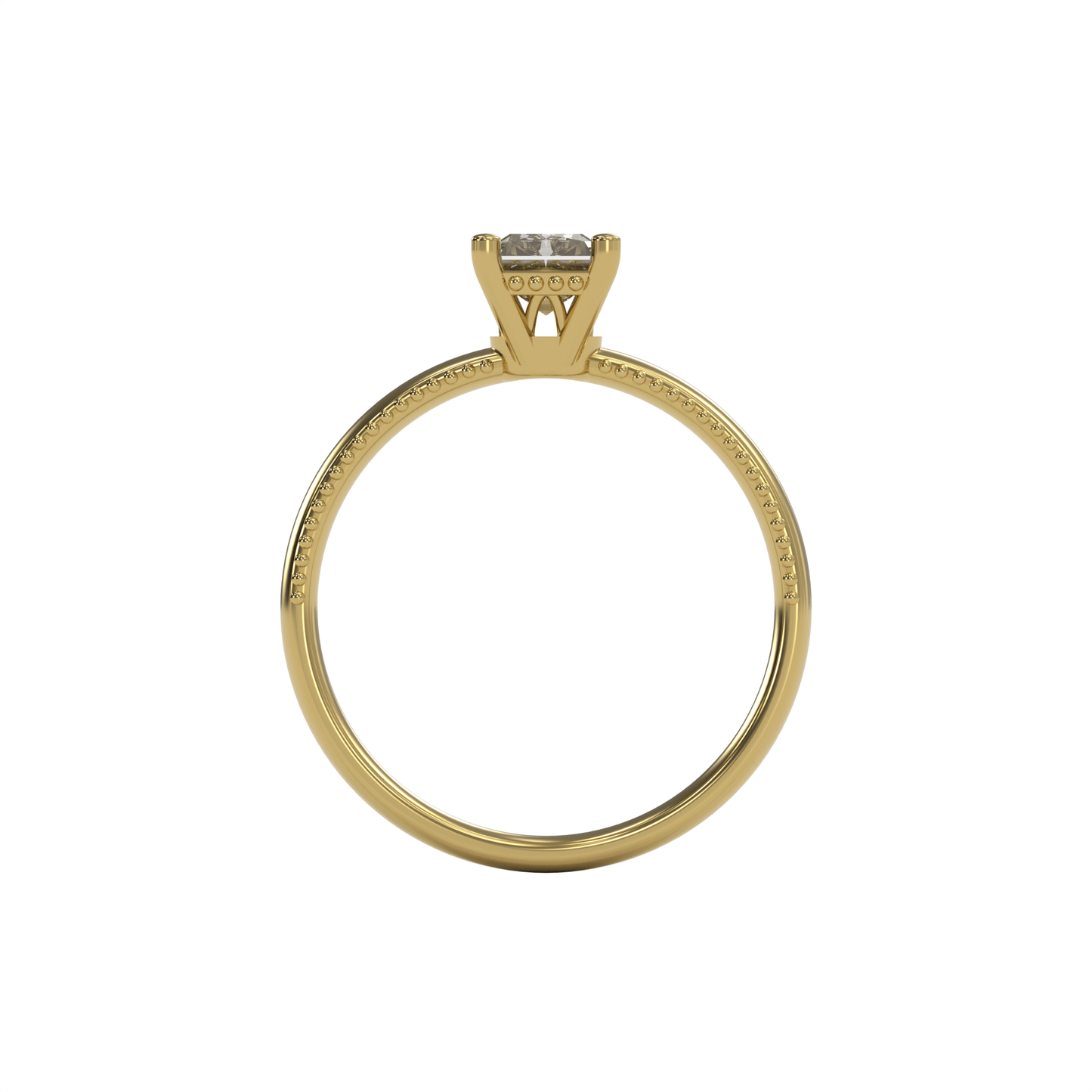 LISA 1ct Labor Diamant Radiant Verlobungsring , 14K Gold