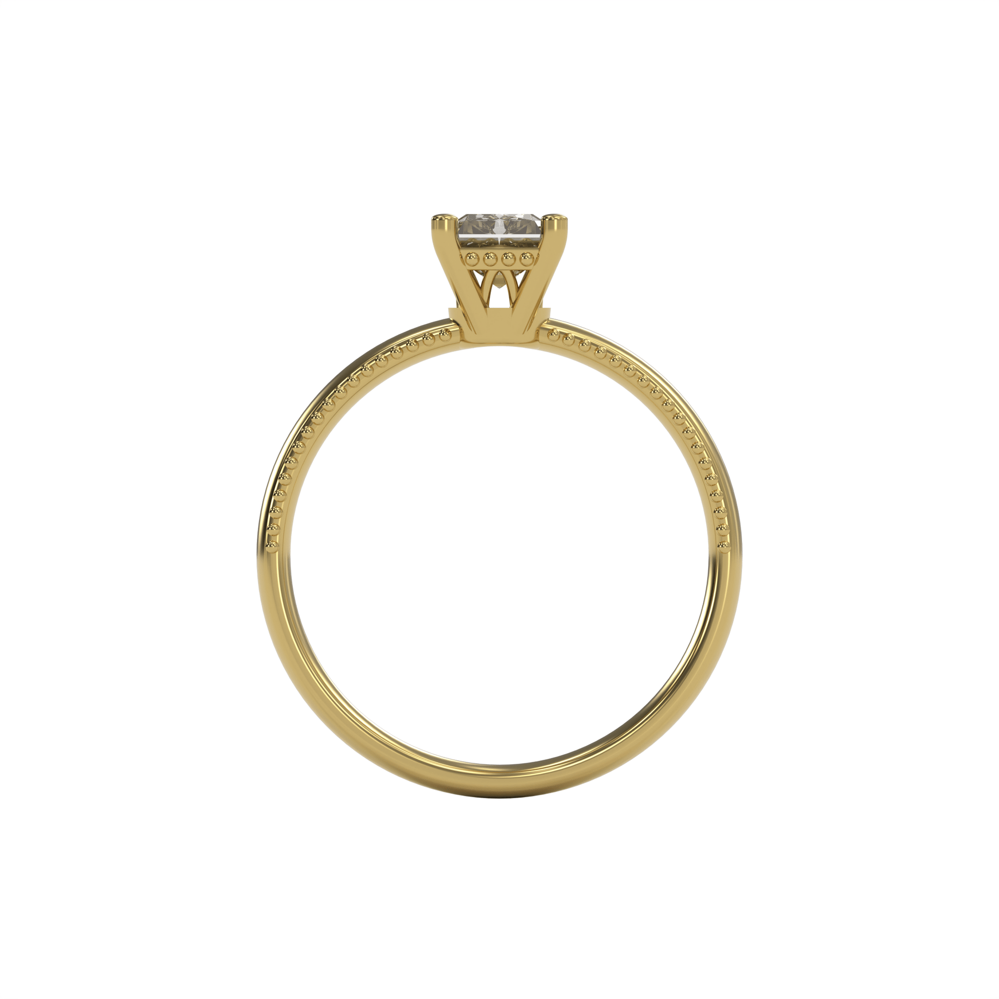 LISA 1ct Labor Diamant Radiant Verlobungsring , 14K Gold